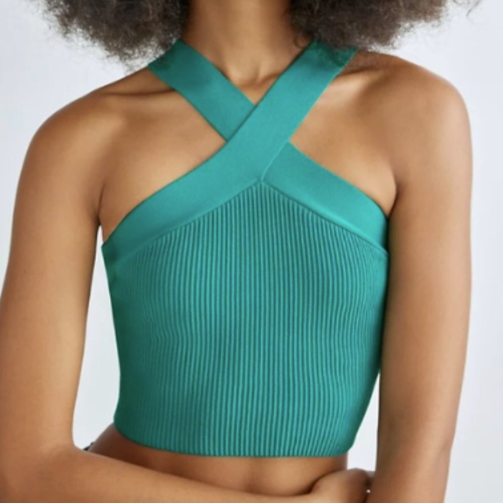 Aritzia Babaton Sculpt Knit Criss Cross Cropped Tank (NWT) 2XL